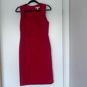 Red Banana Republic square neck, sleeveless knee length dress